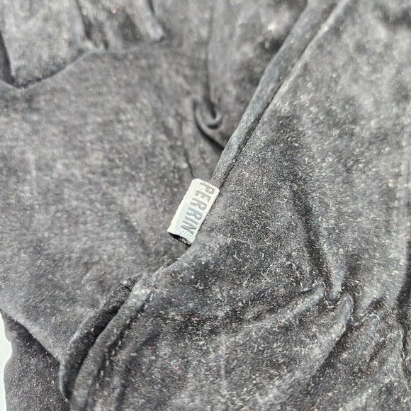 Perrin Paris Men's Black Leather Gloves Wrist Length Lined Lot of 2 M/L Fit - Picture 2 of 12